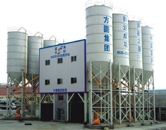 HZS300混凝土搅拌站—青岛富兴商砼工地